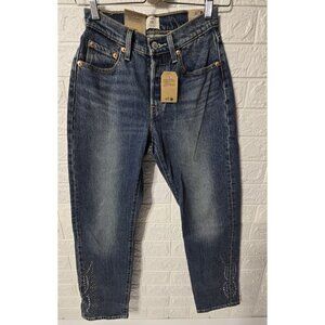 Levi's 501 Curve Rhinestone Embellished blue Jeans 25x30 Women's Buttonup NEW